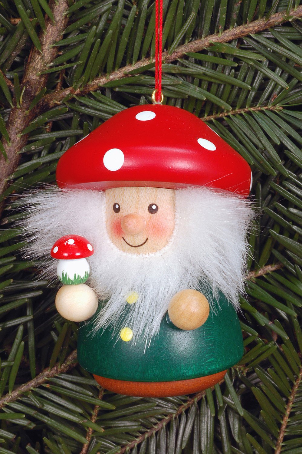 Little Gnome Christmas Tree Decoration - Red Mushroom Man